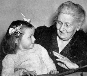 Maria Montessori teaching child
